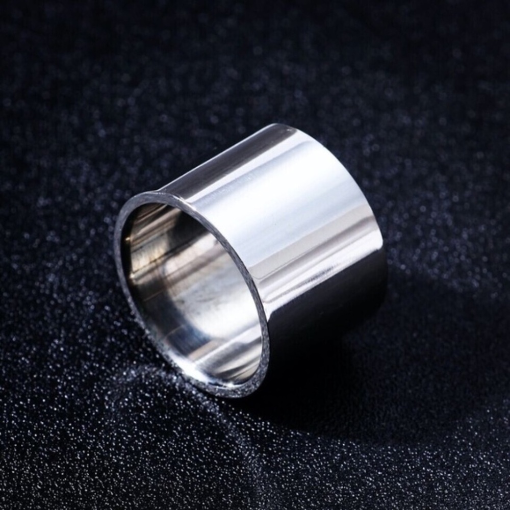 Mens Solid Titanium Stainless Steel Band‎ Rings
